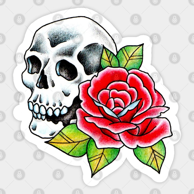 SKULLN’ROSE TATTOO Sticker by Oktobermoon13